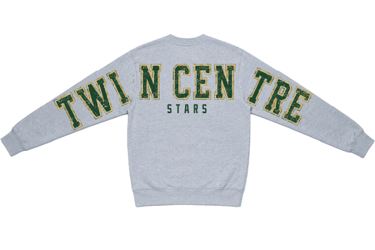 TC STARS - Basic Unisex Crewneck with Large Print Vintage Design