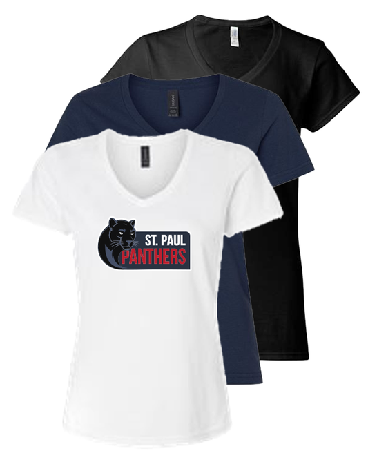 ST. PAUL - Ladies T-Shirt V-Neck - Sport Logo