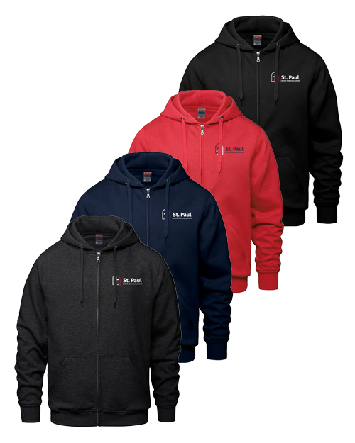 ST. PAUL - Adult Zip-Up Hoodie - Corporate Logo
